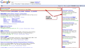 Google Platzierung der AdWords
